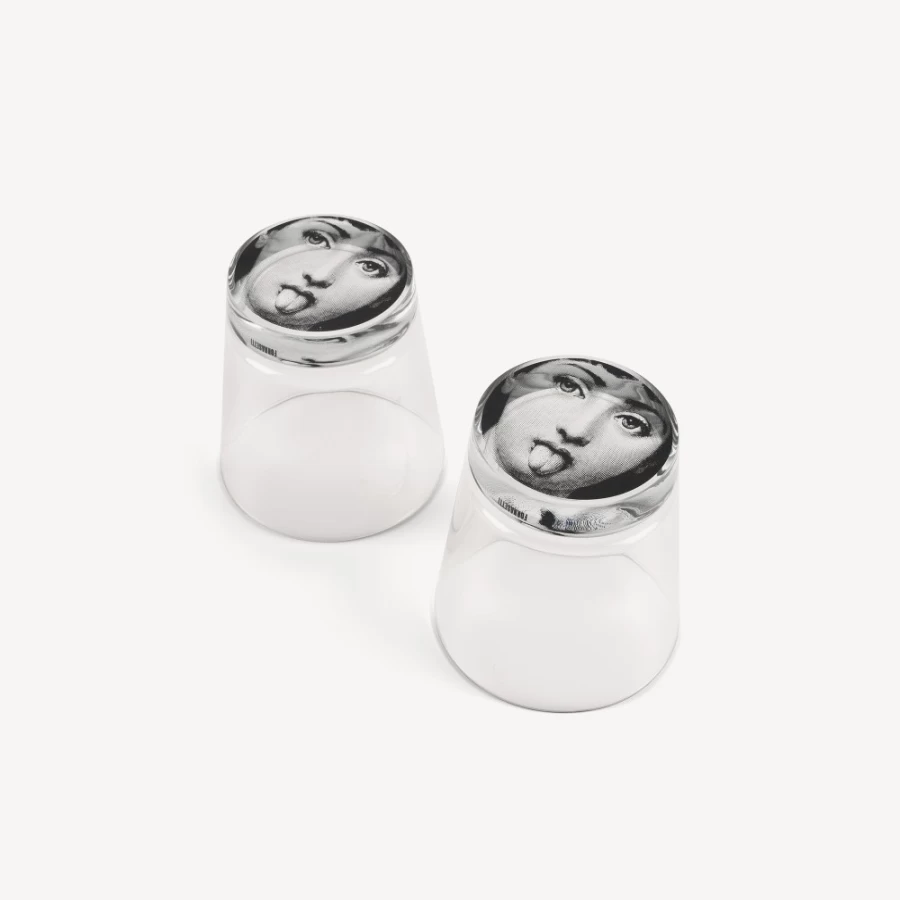 Fornasetti Black Tema E Variazioni 2-Piece Glass Set