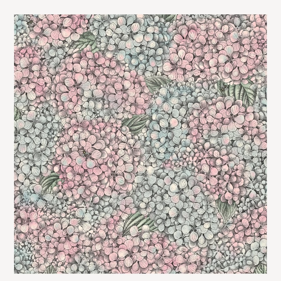 Fornasetti Ortensia Pink & Blue Wallpaper - Premium Designer Wall Covering