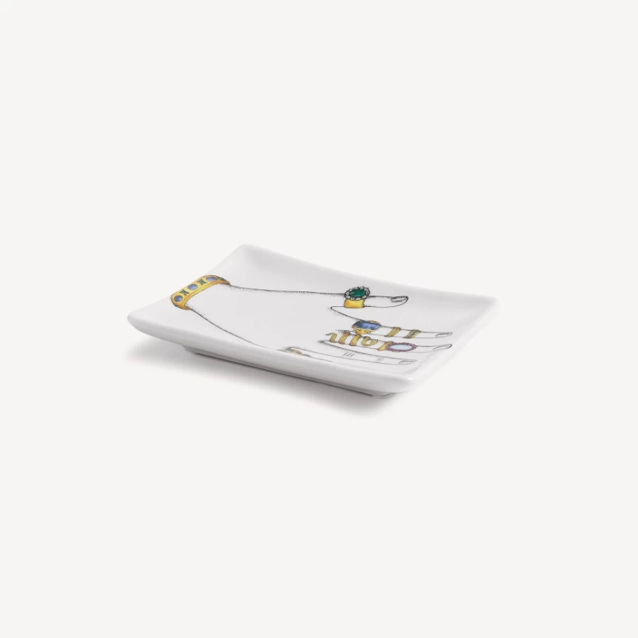Fornasetti Multicolour Mano Con Anelli Porcelain Ashtray - Decorative Collectible Design
