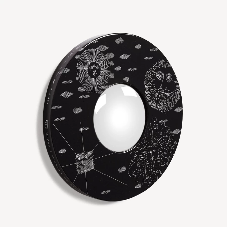 Fornasetti White and Black Convex Mirror Frame - Solitario Design