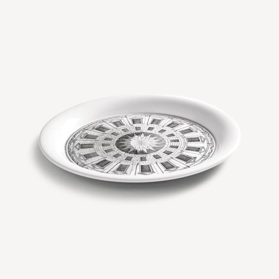 Fornasetti Cortile Tray in White and Black - Decorative Collectible Tray