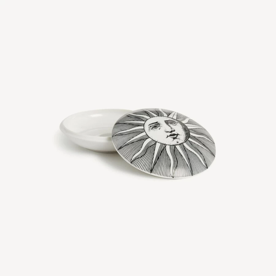 Fornasetti Round Box Sole Shoe in White & Black - Stylish Designer Footwear