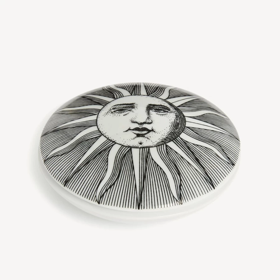 Fornasetti Round Box Sole Shoe in White & Black - Stylish Designer Footwear