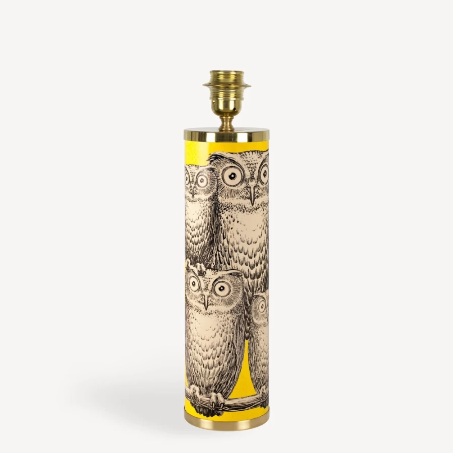 Fornasetti Multicolour Cylindrical Lamp Base Civette - Decorative Designer Lighting