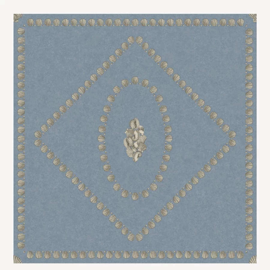 Fornasetti Gilver On Denim Conchiglie Wallpaper – Luxury Designer Wall Covering