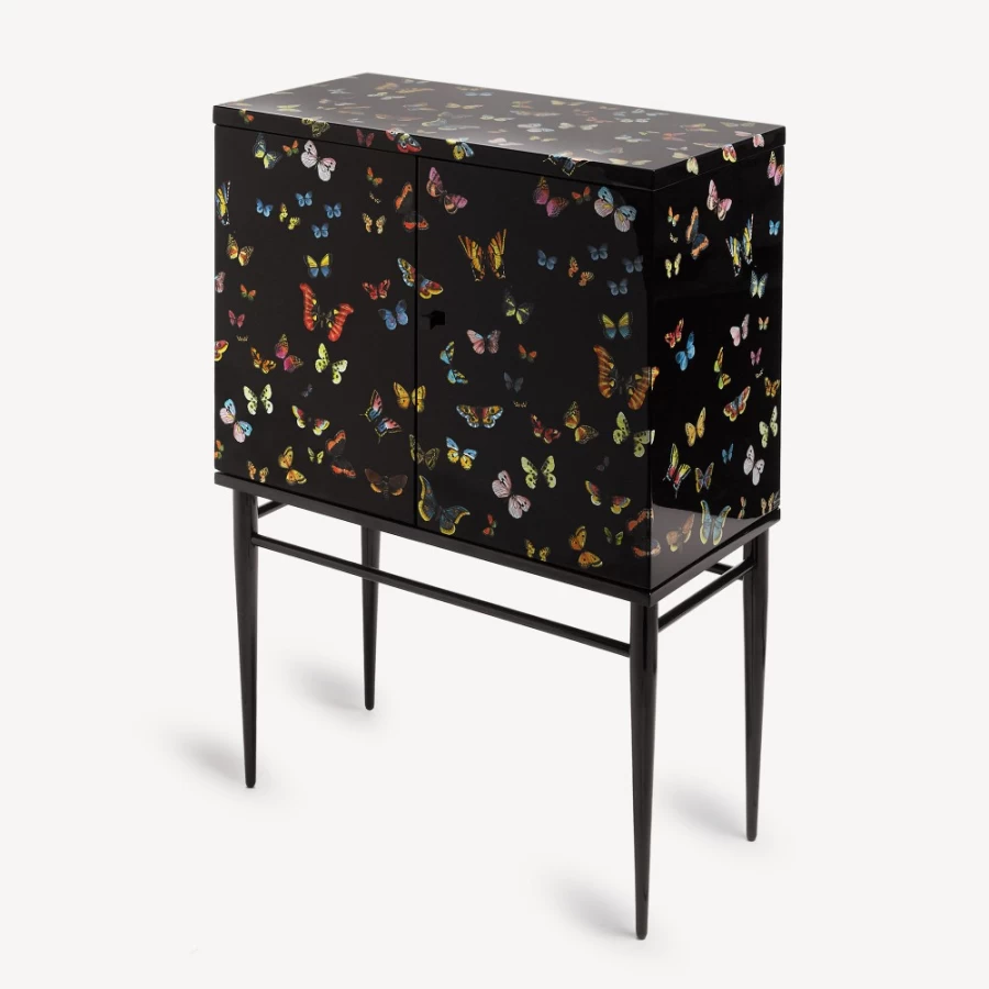 Fornasetti Multicolour Raised Small Sideboard Farfalle - Stylish Designer Storage Cabinet