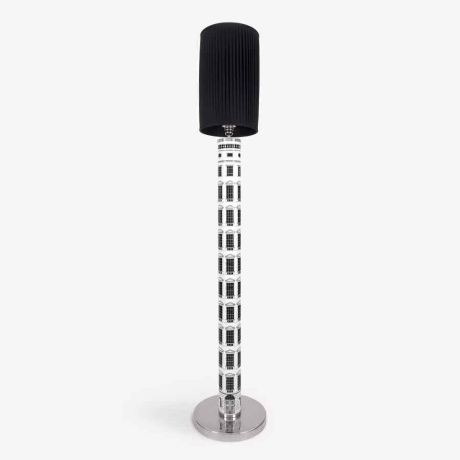 Fornasetti White and Black Architettura Floor Lamp - Modern Designer Lighting