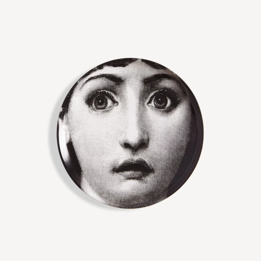 Fornasetti Coaster Tema E Variazioni N.237 White and Black Decorative Ceramic Tile
