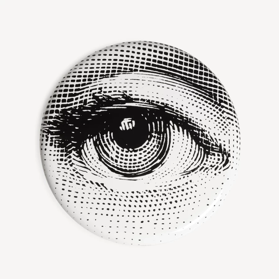 Fornasetti Occhio Stool in White and Black - Modern Designer Furniture