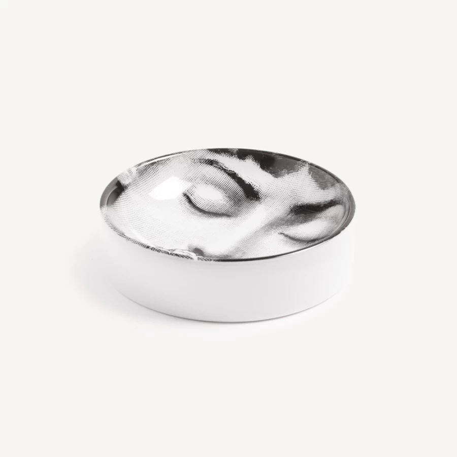 Fornasetti White and Black Ashtray Tema E Variazioni N.393 - Decorative Collectible Designer Piece