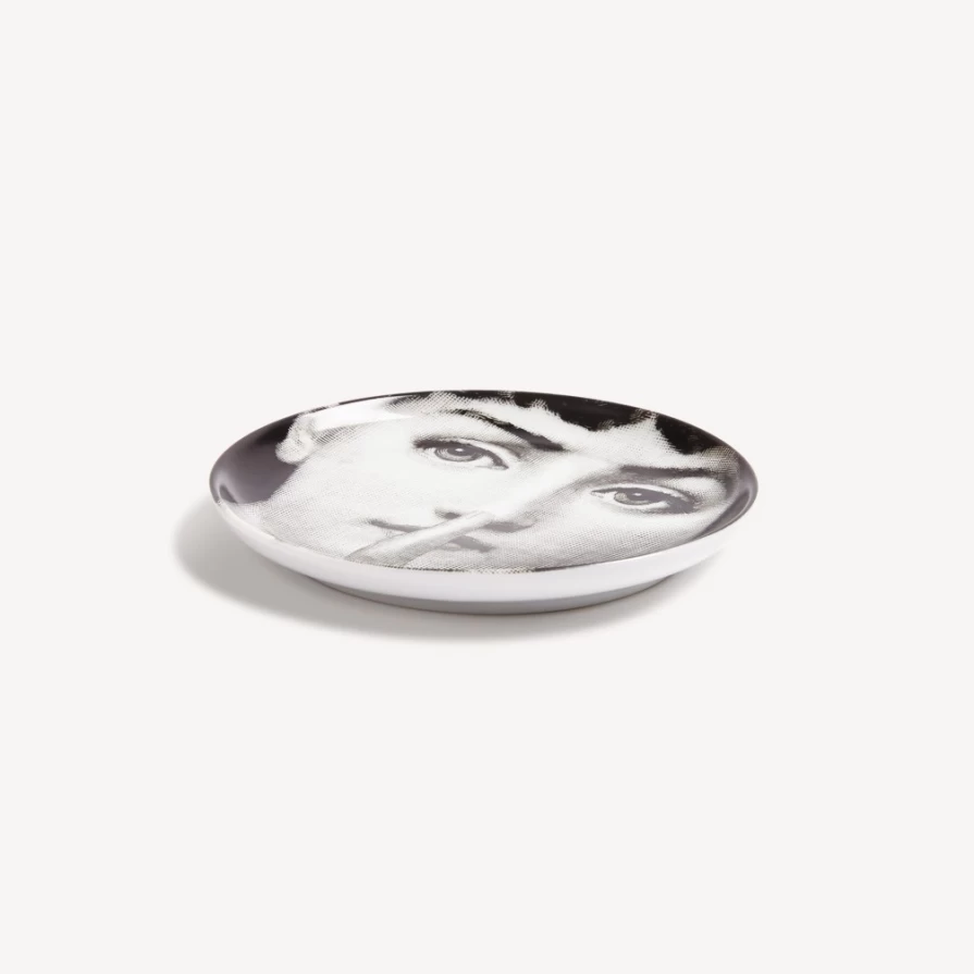 Fornasetti Coaster Tema E Variazioni N.334 - White and Black Ceramic Decorative Tray