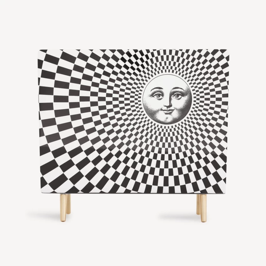 Fornasetti White and Black Magazine Rack - Solecentrismo Design