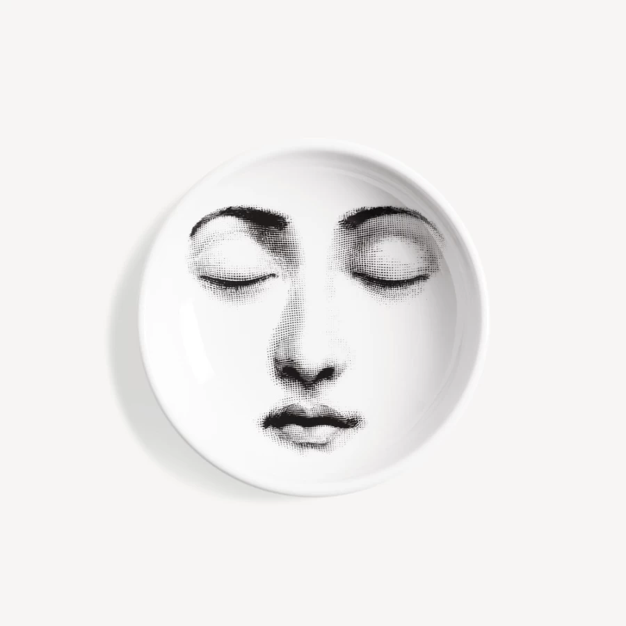 Fornasetti White and Black Ashtray Tema E Variazioni N.213 - Decorative Collectible Design Piece