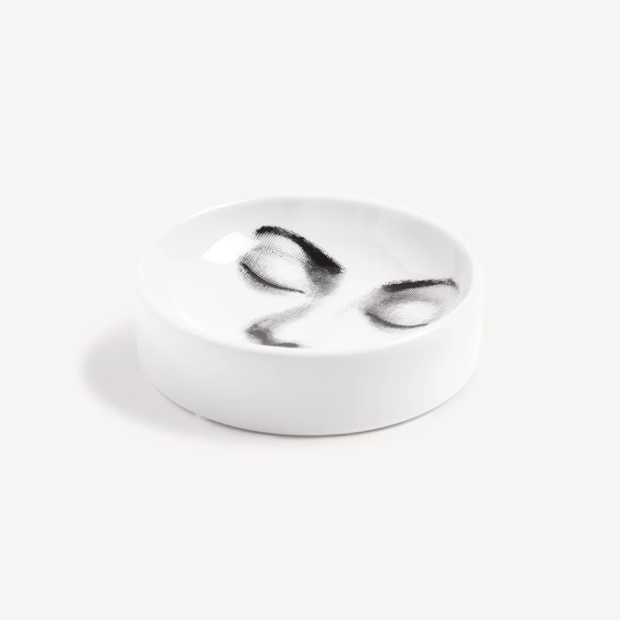 Fornasetti White and Black Ashtray Tema E Variazioni N.213 - Decorative Collectible Design Piece