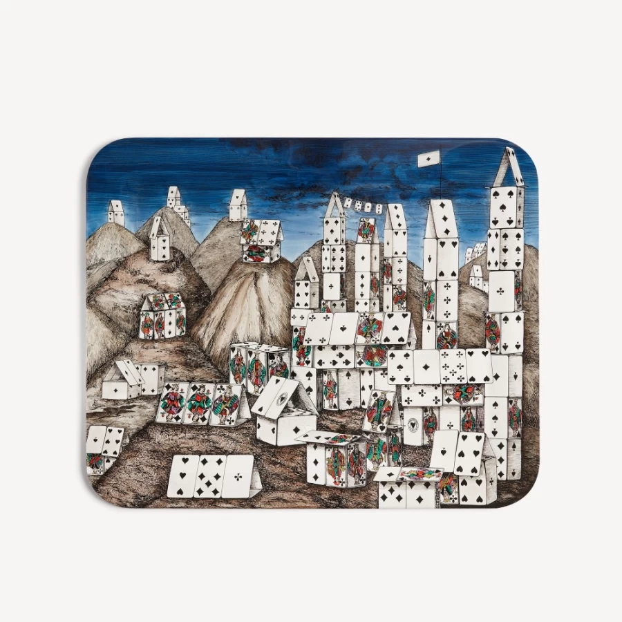 Fornasetti Multicolour Tray Citta Di Carte - Decorative Collectible Tray