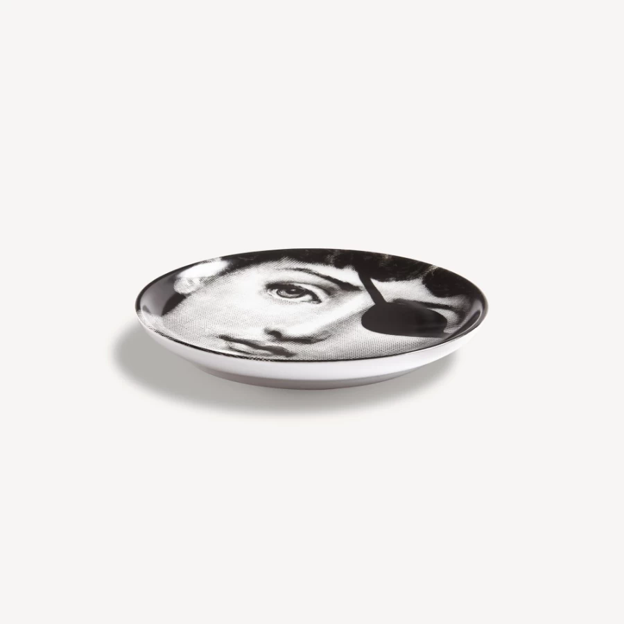 Fornasetti Coaster Tema E Variazioni No.8 White and Black Ceramic Decorative Tray