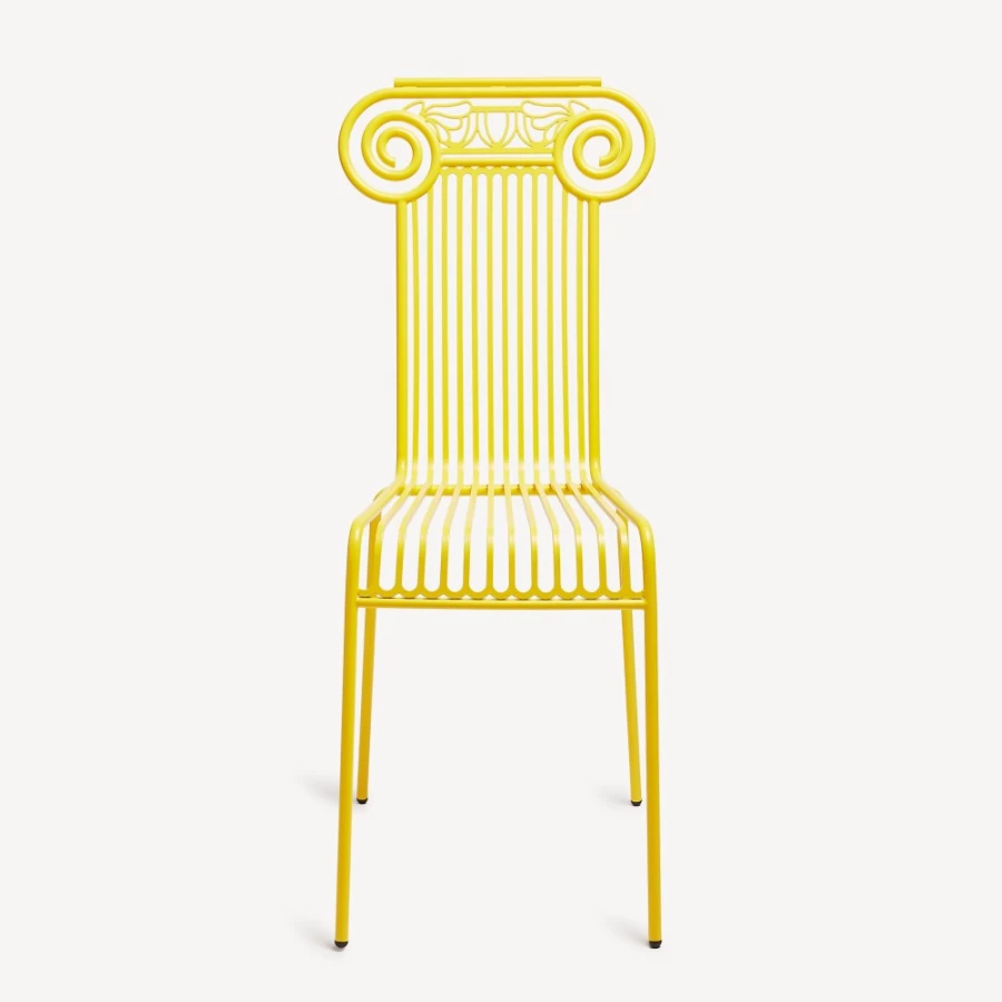 Fornasetti Yellow Outdoor Chair Capitellum - Modern Garden Seating