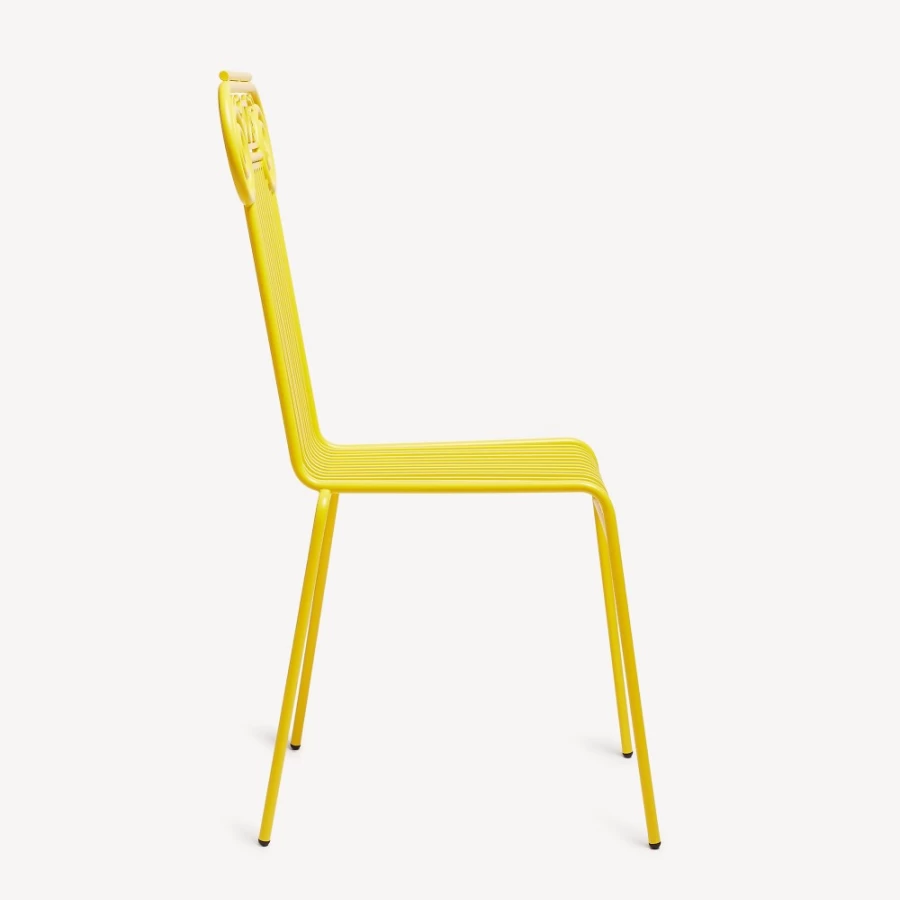 Fornasetti Yellow Outdoor Chair Capitellum - Modern Garden Seating