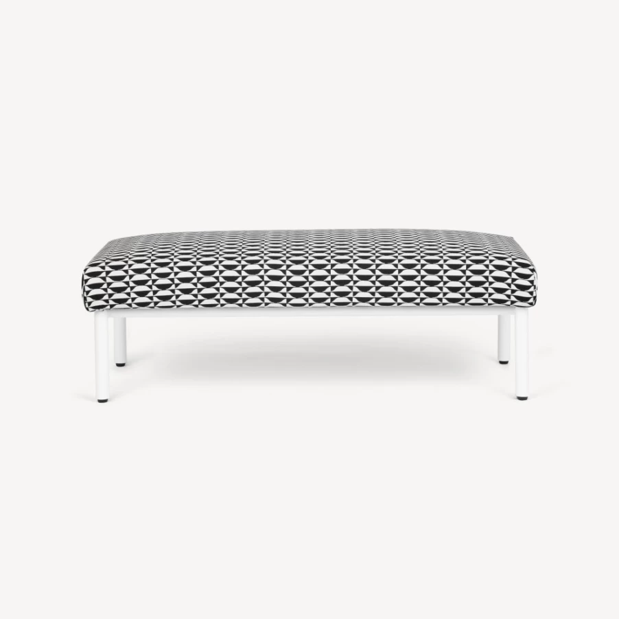 Fornasetti Black and White Outdoor Bench Losanghe - Modern Garden Furniture