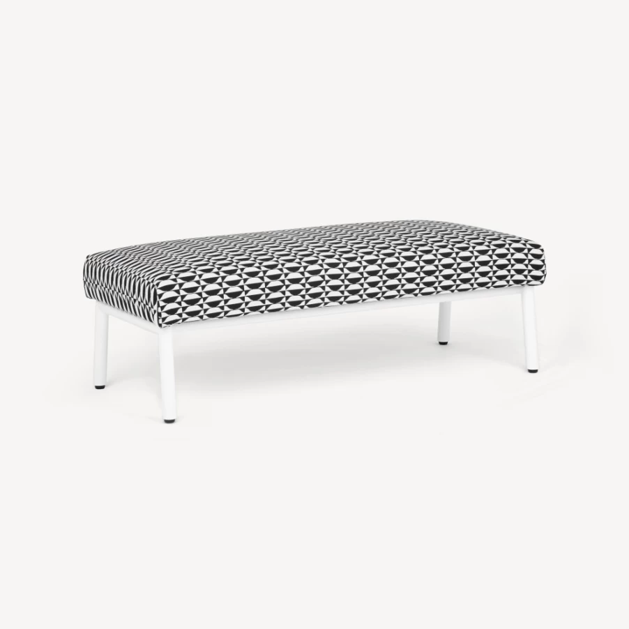 Fornasetti Black and White Outdoor Bench Losanghe - Modern Garden Furniture