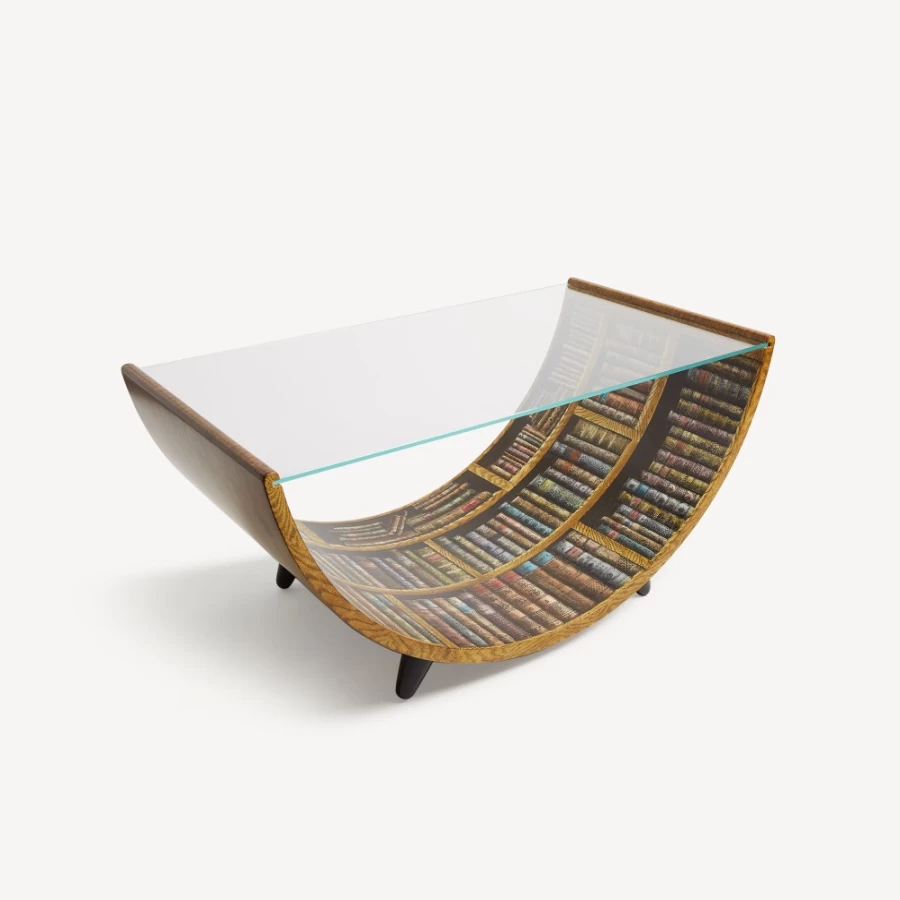 Fornasetti Multicolour Curved Table Libri Design Furniture