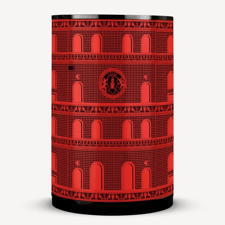 Fornasetti Facciata Quattrocentesca Tall Console Table in Red and Black - Italian Designer Furniture