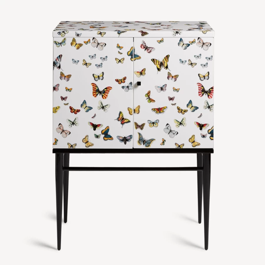 Fornasetti Multicolour Farfalle Raised Small Sideboard Mid-Century Modern Design