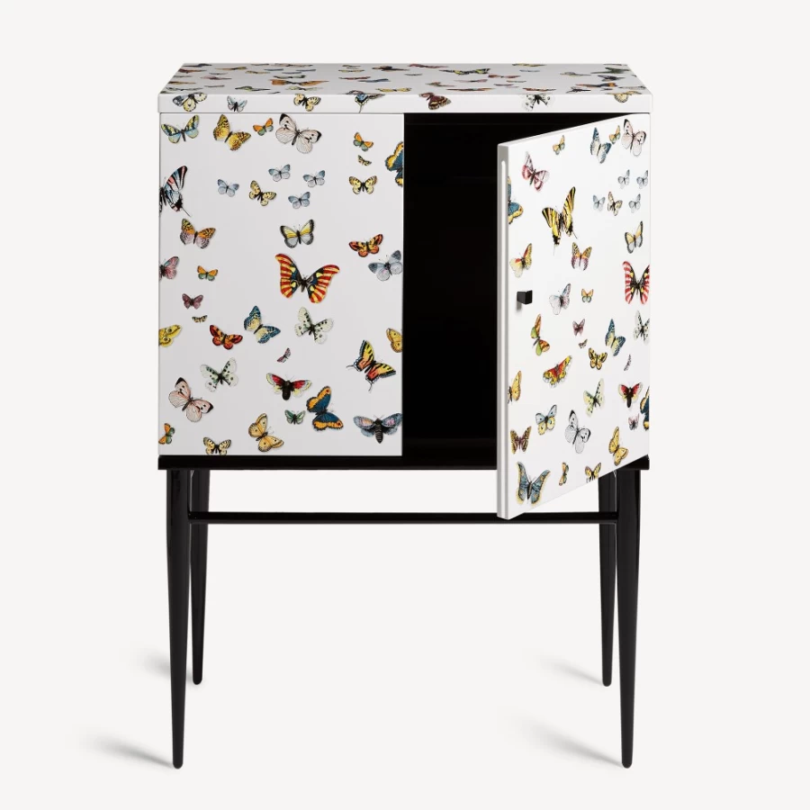 Fornasetti Multicolour Farfalle Raised Small Sideboard Mid-Century Modern Design