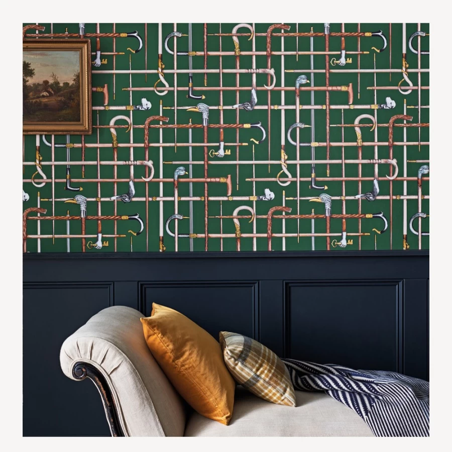 Fornasetti Racing Car Team Wallpaper Bastoni - Premium Designer Wall Covering