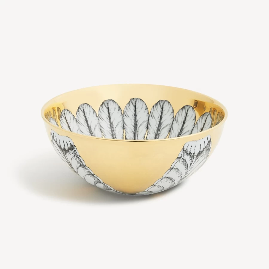Fornasetti Rosone N.2 Decorative Centrepiece in White, Black & Gold