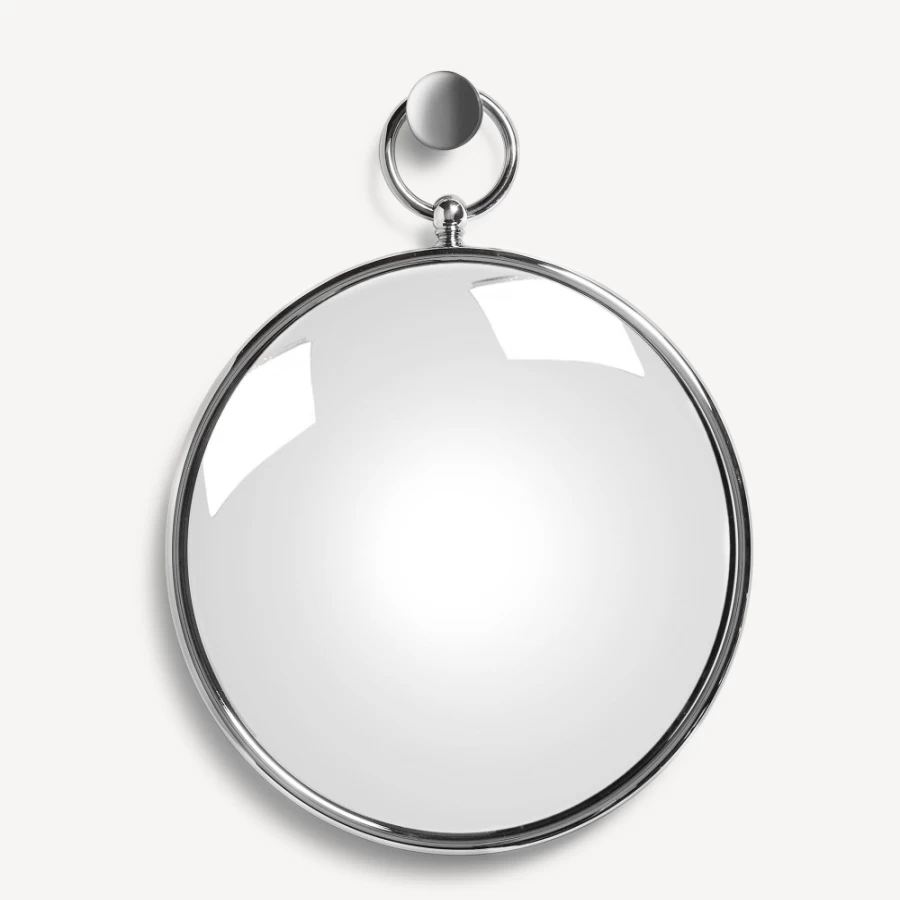 Fornasetti Silver Magic Convex Mirror With Decorative Ring - Elegant Wall Art