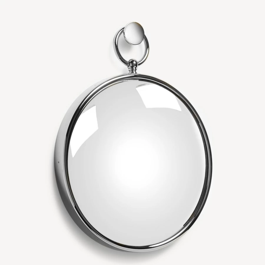 Fornasetti Silver Magic Convex Mirror With Decorative Ring - Elegant Wall Art