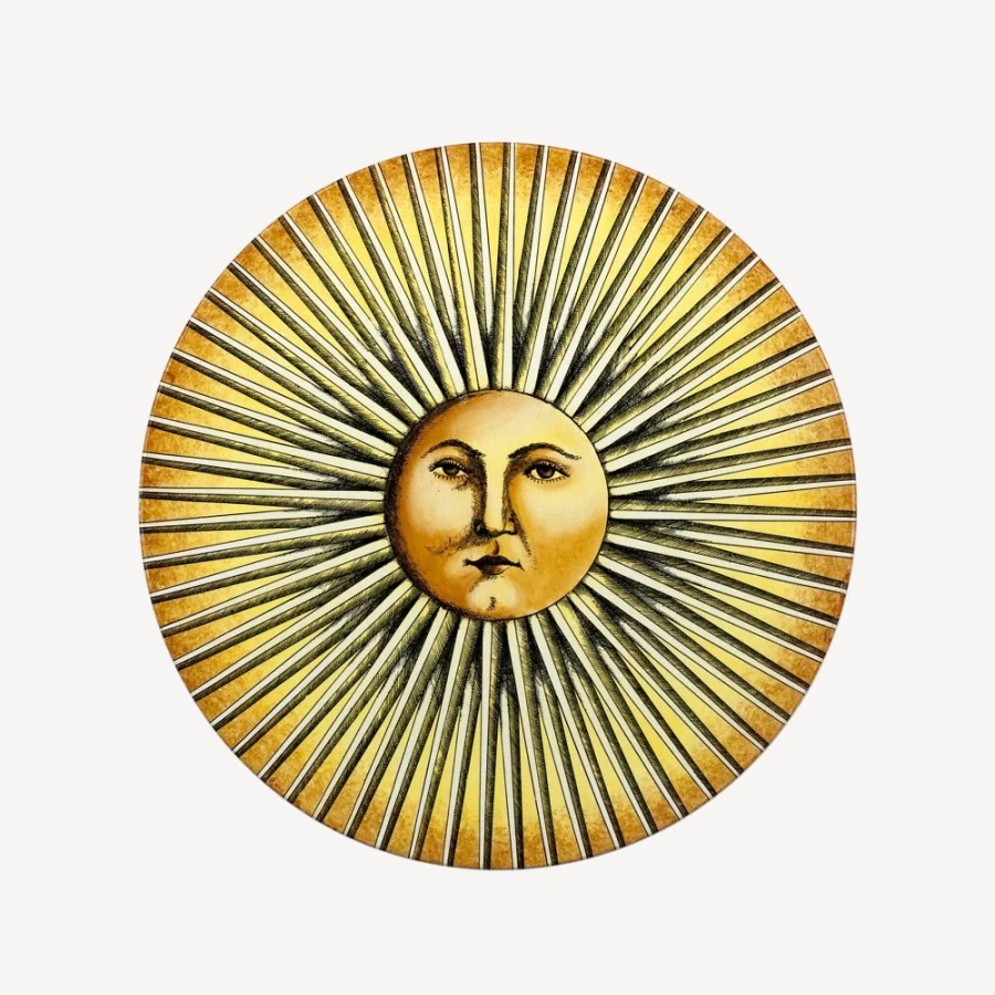 Fornasetti Yellow and Black Sole Splendente Coffee Table