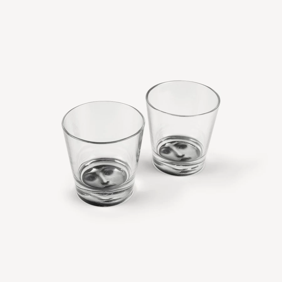 Fornasetti Black Tema E Variazioni 2-Piece Glass Set