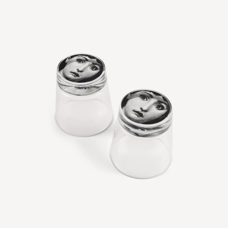 Fornasetti Black Tema E Variazioni 2-Piece Glass Set