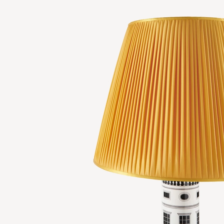 Fornasetti Yellow Pleated Fabric Conical Lampshade