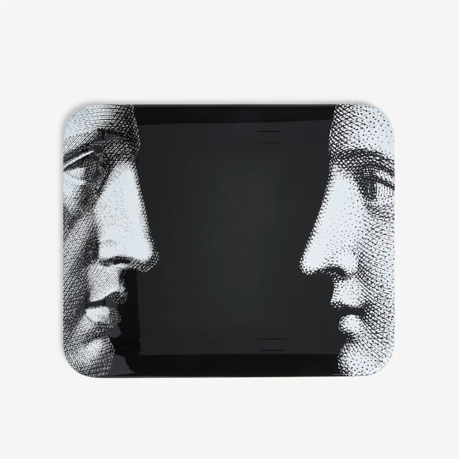 Fornasetti White and Black Tray Profili - Decorative Collectible Tray