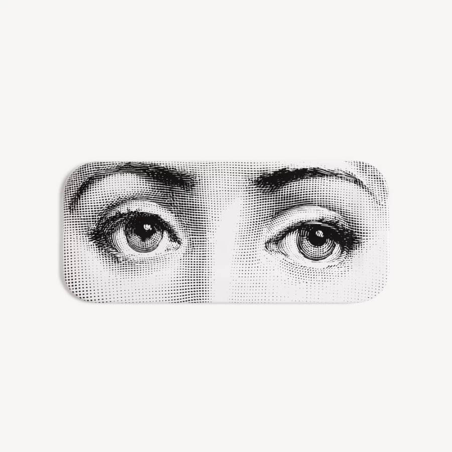 Fornasetti White and Black Tray Occhi Decorative Tray