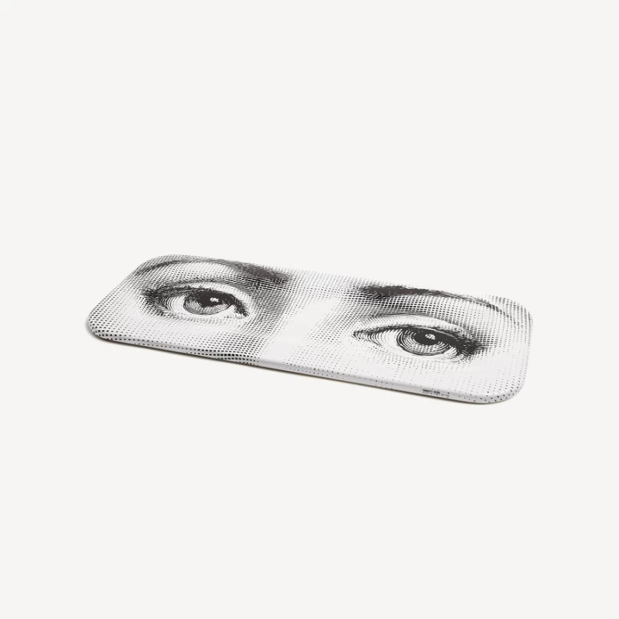 Fornasetti White and Black Tray Occhi Decorative Tray