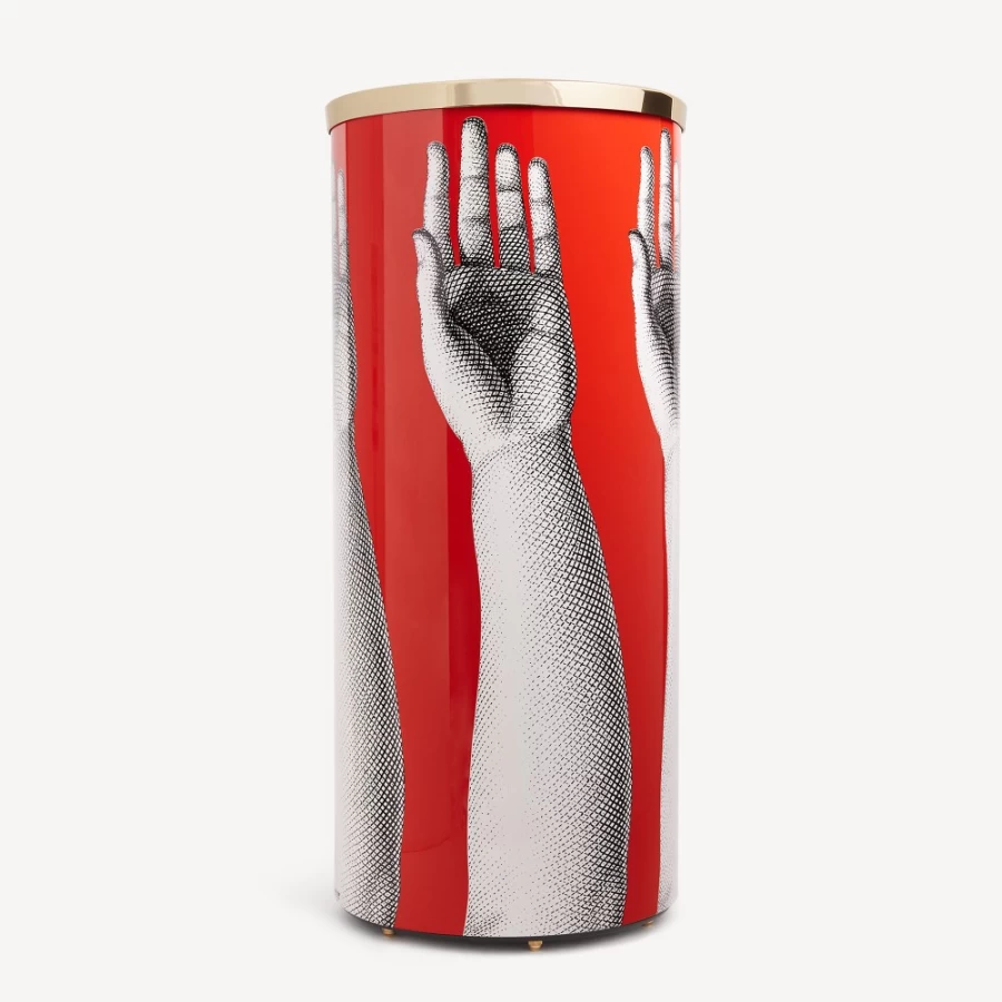 Fornasetti Umbrella Stand Mani - Elegant White Black Red Designer Holder for Home Decor