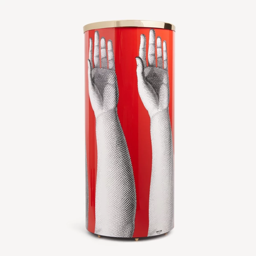 Fornasetti Umbrella Stand Mani - Elegant White Black Red Designer Holder for Home Decor