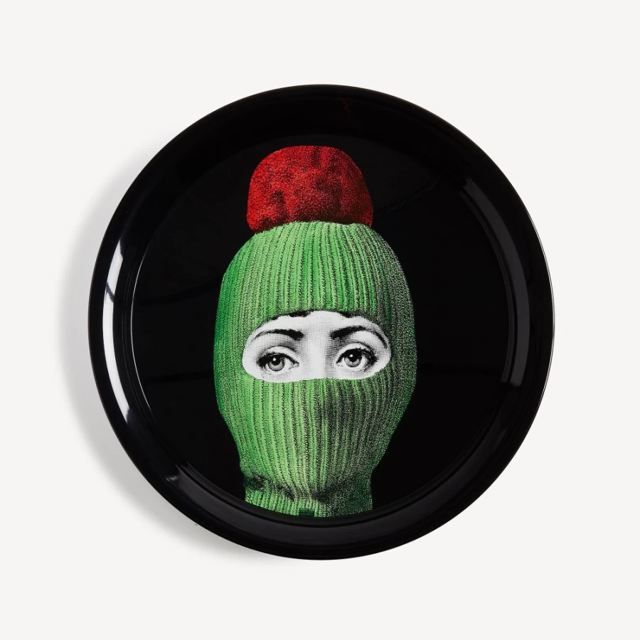 Fornasetti Tray Lux Gstaad Decorative Tray in Green, Red, and Black - Elegant Home Decor
