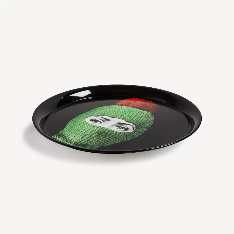 Fornasetti Tray Lux Gstaad Decorative Tray in Green, Red, and Black - Elegant Home Decor