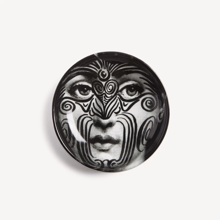 Fornasetti White and Black Tema E Variazioni N.9 Ashtray
