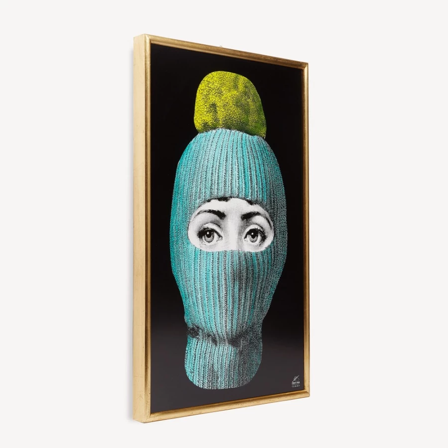 Fornasetti Panel Lux Gstaad Decorative Panel in Turquoise, Yellow & Black