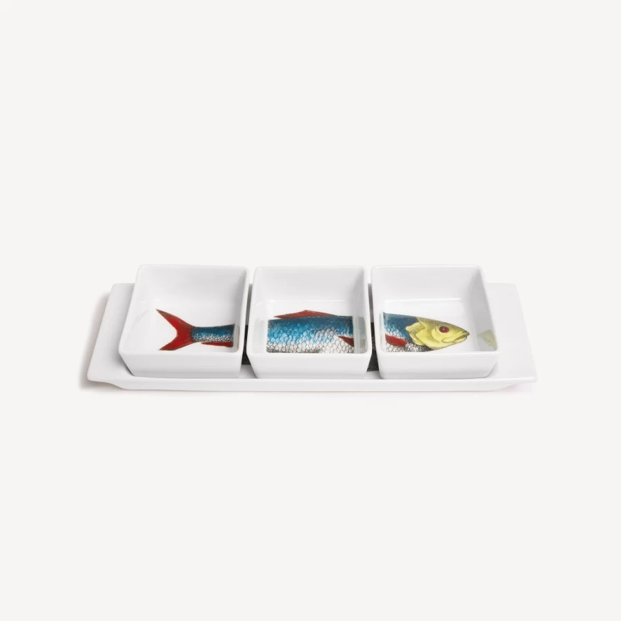Fornasetti Multicolour Pesci Appetizer Set - Stylish Decorative Serving Plates for Entertaining