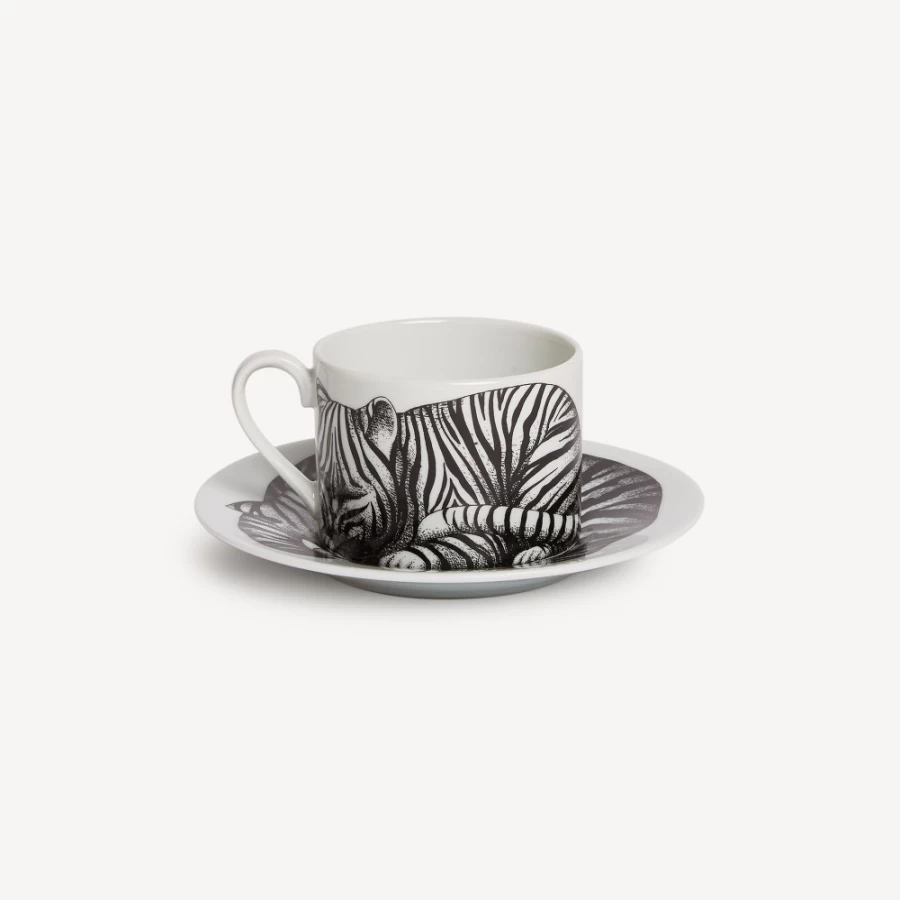 Fornasetti Tigrato White and Black High Fidelity Tea Cup