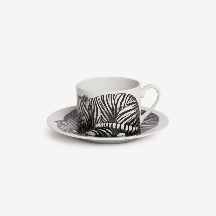 Fornasetti Tigrato White and Black High Fidelity Tea Cup