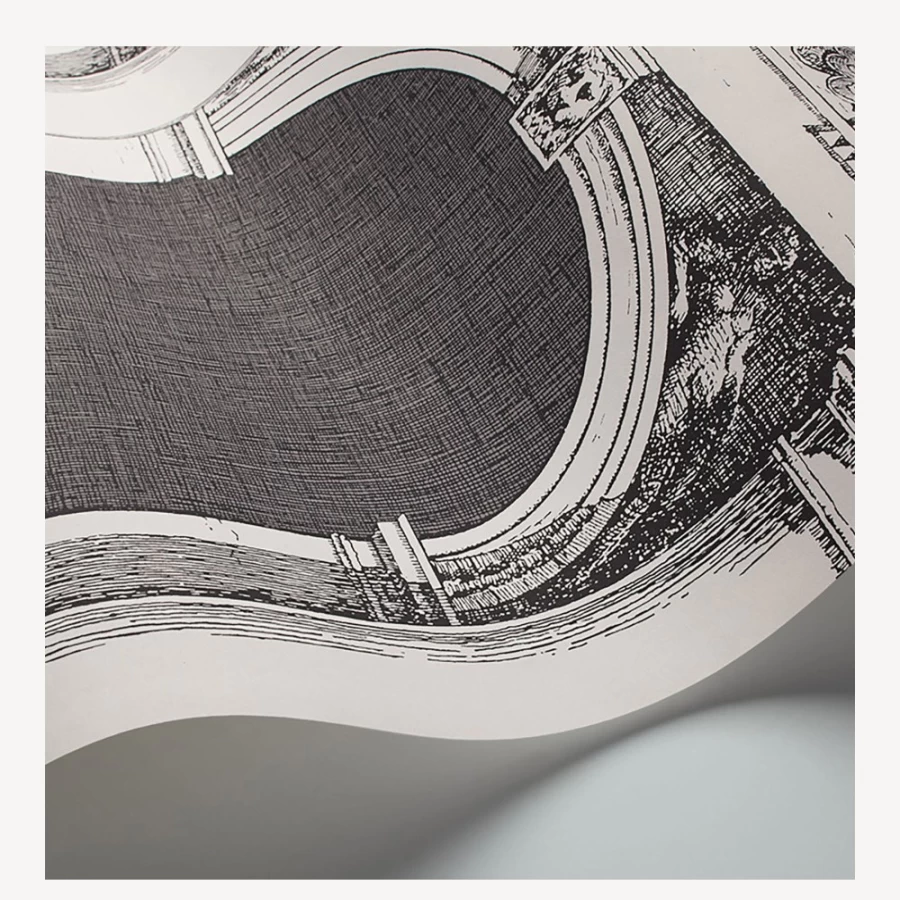Fornasetti Black and White Procuratie Wallpaper - Premium Designer Wall Covering