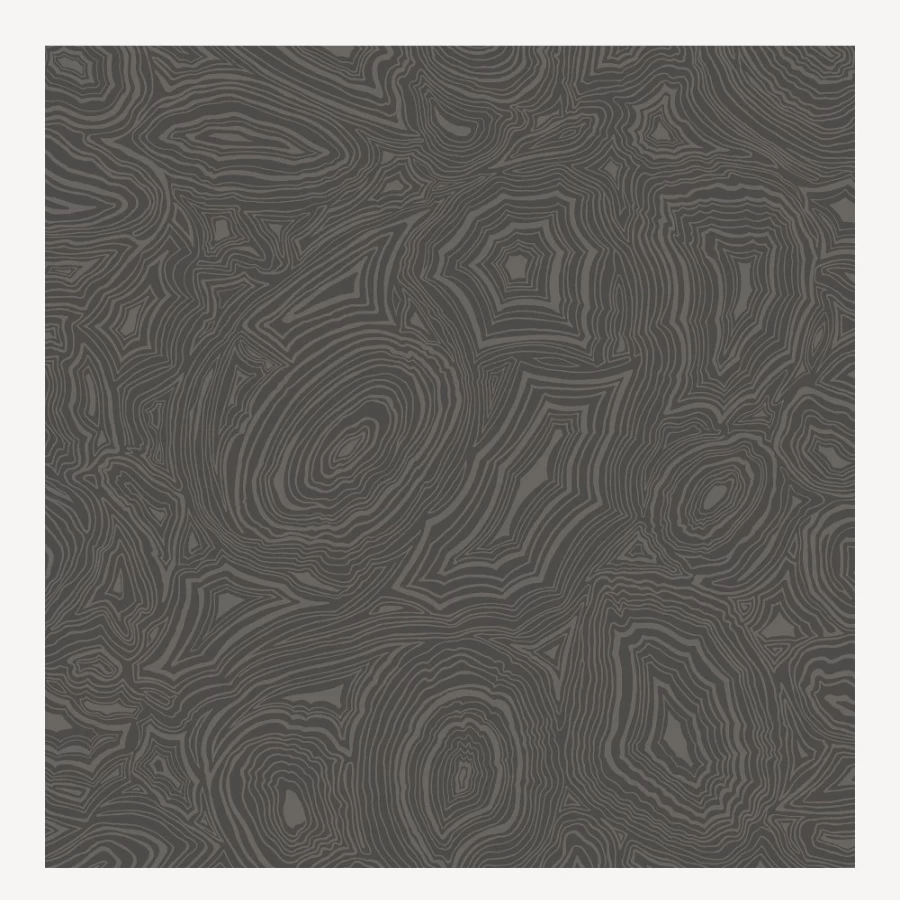 Fornasetti Malachite Wallpaper in Charcoal and Silver - Premium Designer Wall Covering